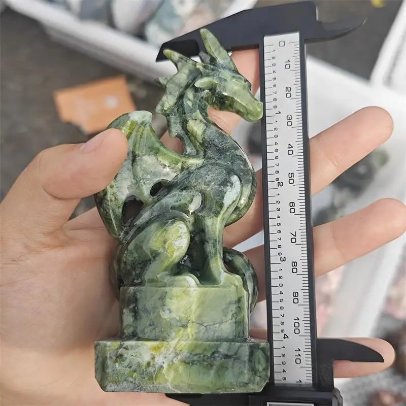 Natural Jade Dragon Carving Crystal Love Healing Fengshui Gemstones HomeDecoration Holiday Gift 1PCS