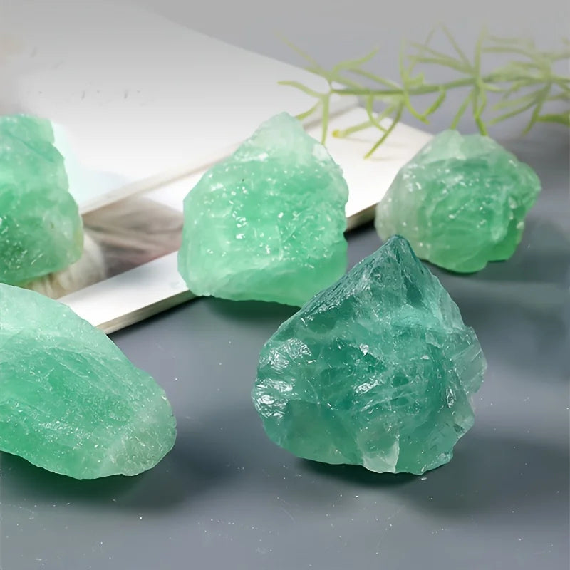 Raw Green Fluorite Stone, Natural Rough Crystals, Reiki Healing Root Chakra Crystal, Grounding Stone, Spiritual Protection Gift