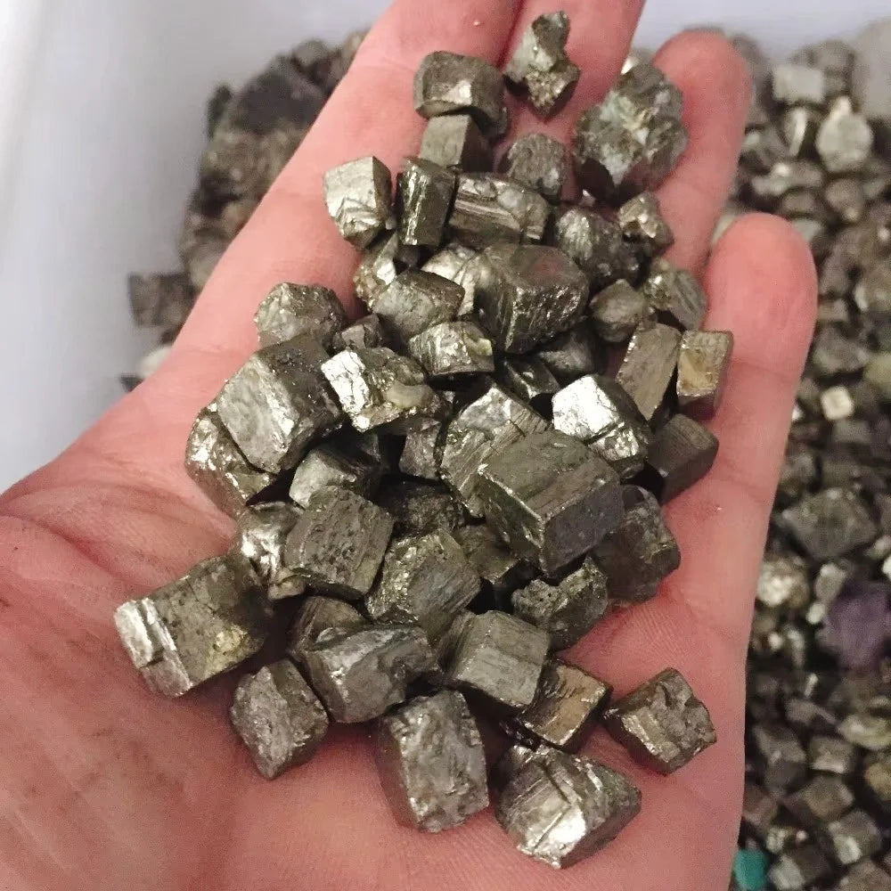 Natural High Density Peru Pyrite Cubic Ore Stone Crystal Mineral Specimen Pyrite Cube Cluster Energy Home Decoration