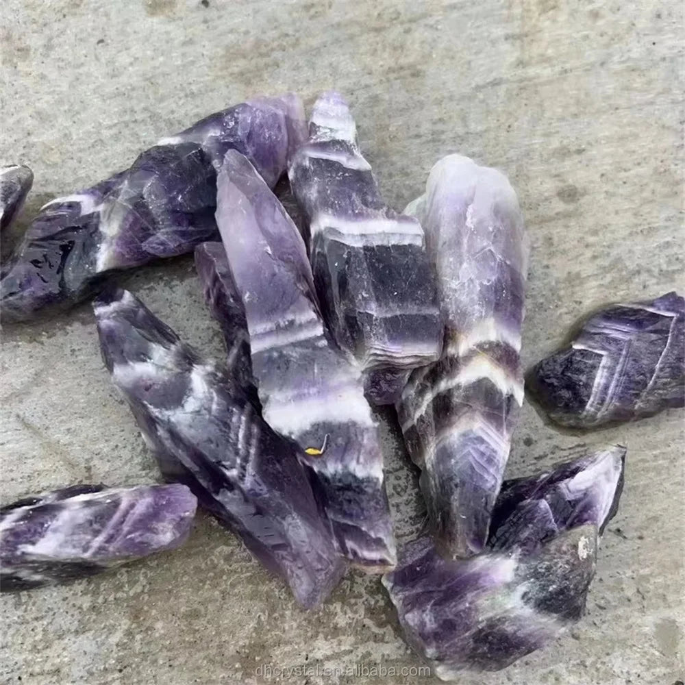 Natural Crystal Rough Stone Raw purple Mineral Irregular Dream Amethyst Chevron rocks For fengshui decorations