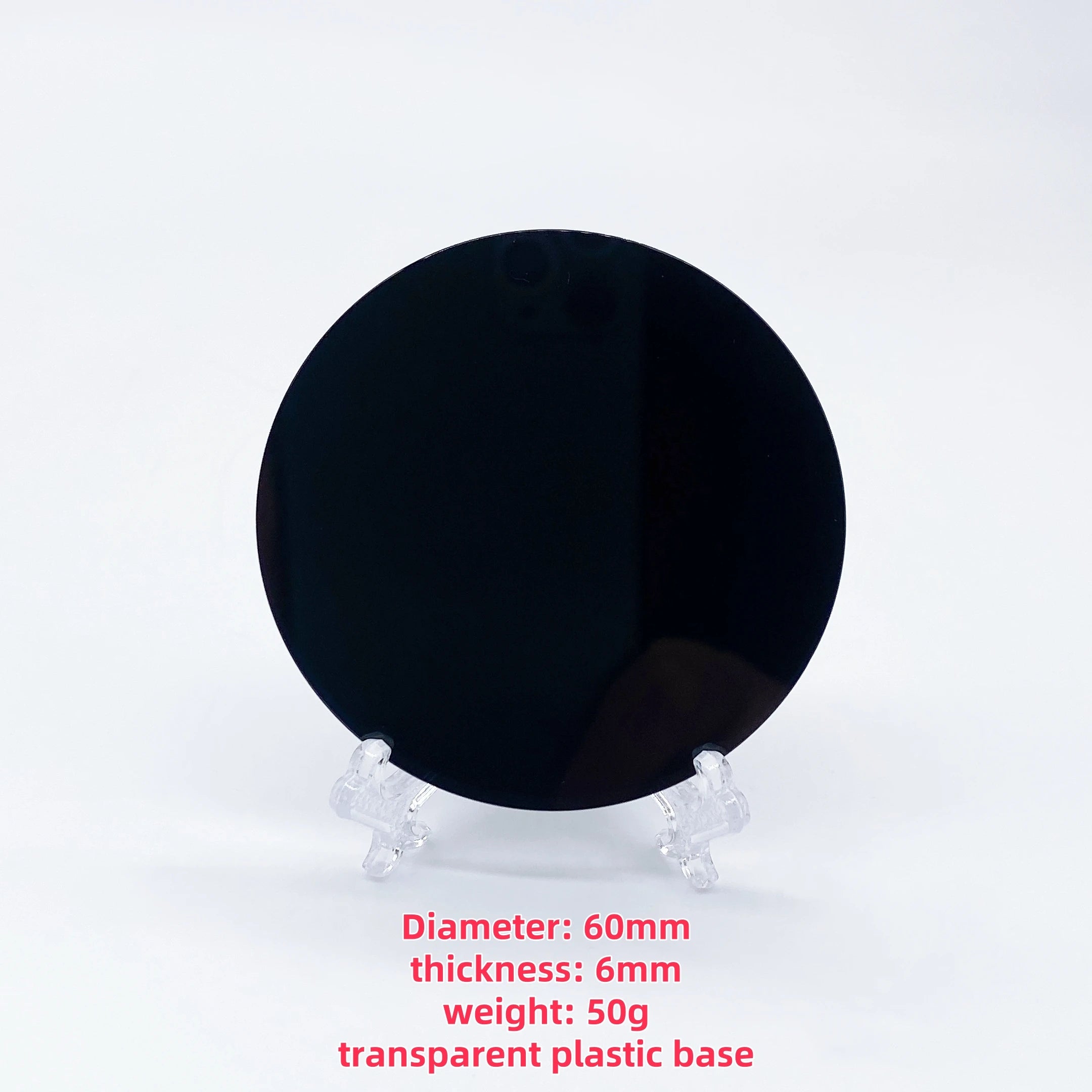 Natural Black Obsidian Circle Disk Round Plate Scrying Mirror Crystal Quartz Magic Witchcraft Stone Healing Home Office Decor