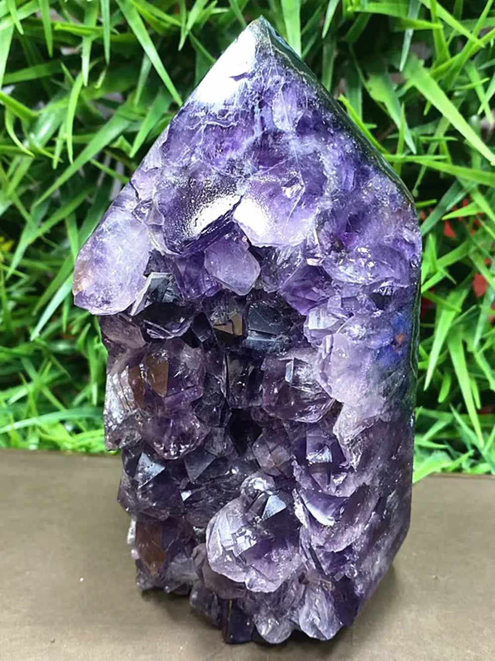 Natural Fluorite Crystal Wand — Polished Quartz Point, Multi-Color Healing Wand