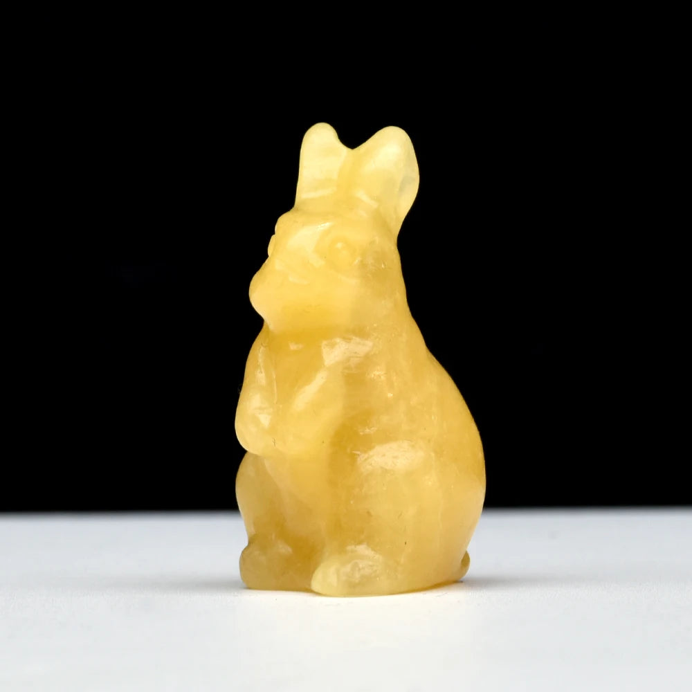 1.5" Elf Rabbit Natural Crystal Amethyst Quartz Agate Bunny Animal Craft Figurines Stone Carving Healing Reiki Home Decor Gift