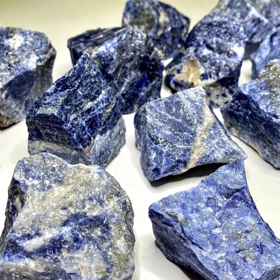 Natural Raw Blue Sodalite Rough Stones Crystal Rocks Energy Mineral Home Decoration