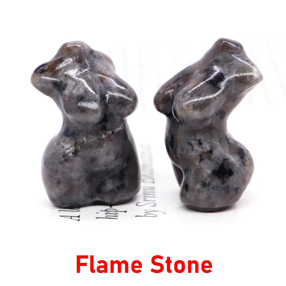 30mm Plump Women Figurine Reiki Healing Crystal Model Statue Natural Stone Home Decor Ornament Sexy Creative Craft Birthday Gift