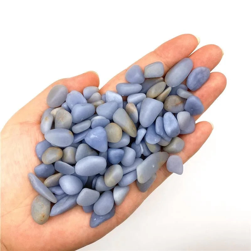 3-12mm Angelite Chips,  Angelite Tumbled Chips, Natural Semi Tumbled Angelite Gemstone Chips, Crushed Mini Crystals, Undrilled