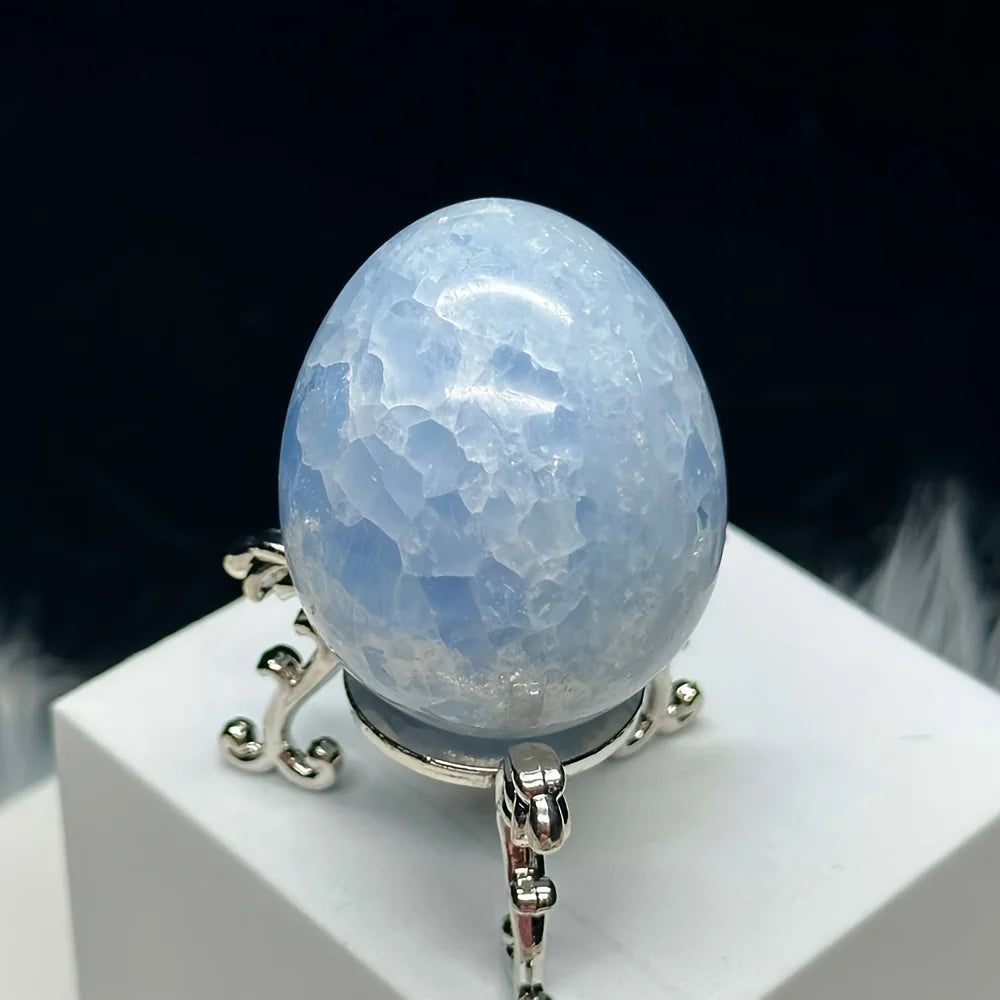 1pc Blue Celestite Crystal Egg Polished Carving Wholesale Gemstone Decor Supply, Blue Celestite Egg, Hand Carved Crystal Egg
