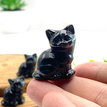 1PC Obsidian Cat Carving,Ideal for Christmas Day,Easter,Halloween,Graduation Gift,Home Decor,Festival Decoration
