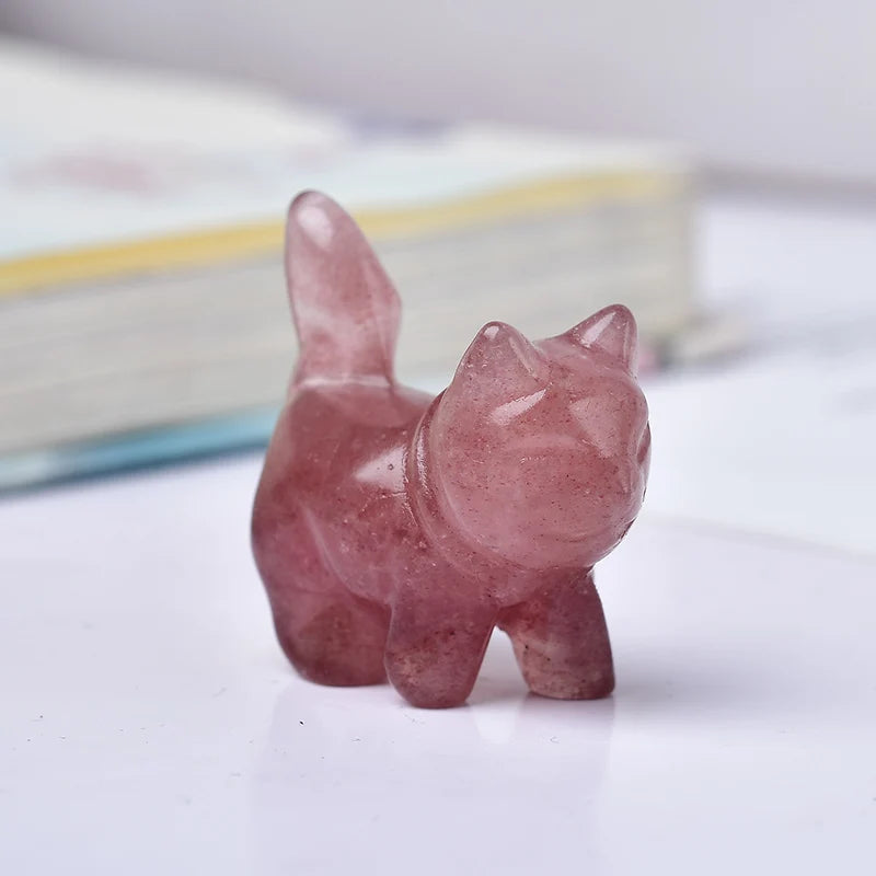 Opal Ruby Kitten Cute Gift Home and Decoration Room Decor Natural Stone Crystals Crystal Aquarium Quartz Stones Witchcraft