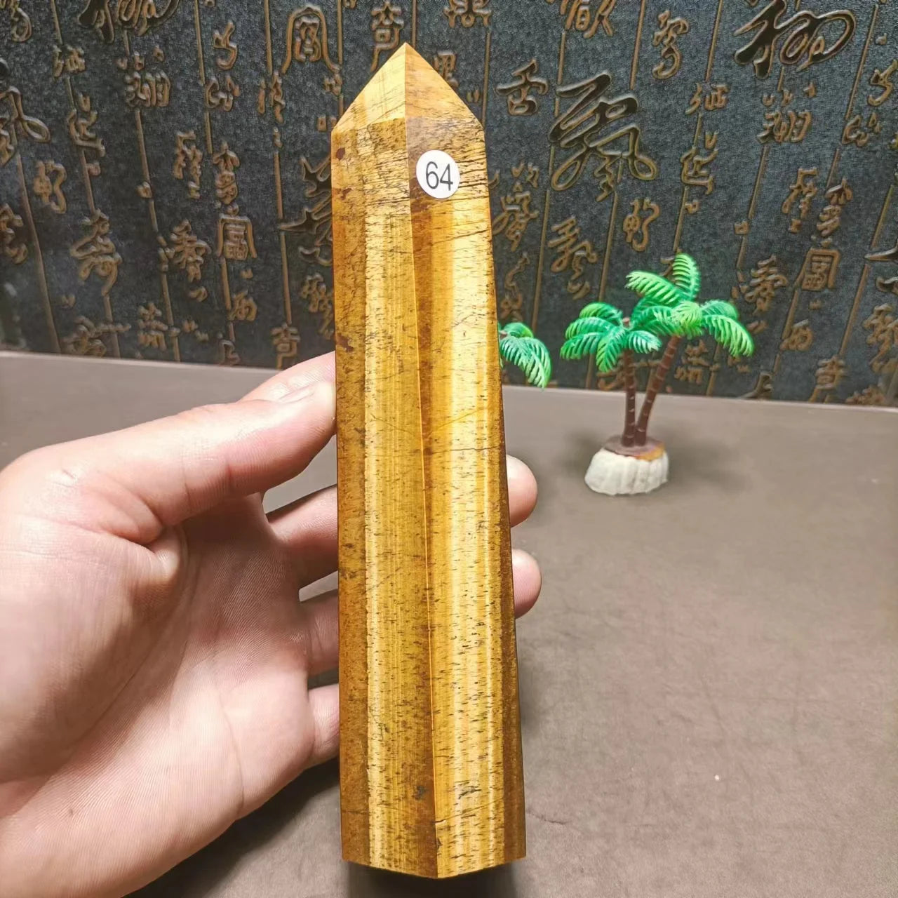 Natural Energy Tiger Eye Jasper Obelisk Crystal stick Point Reiki home decor Chakra Degaussing Tower Treatment