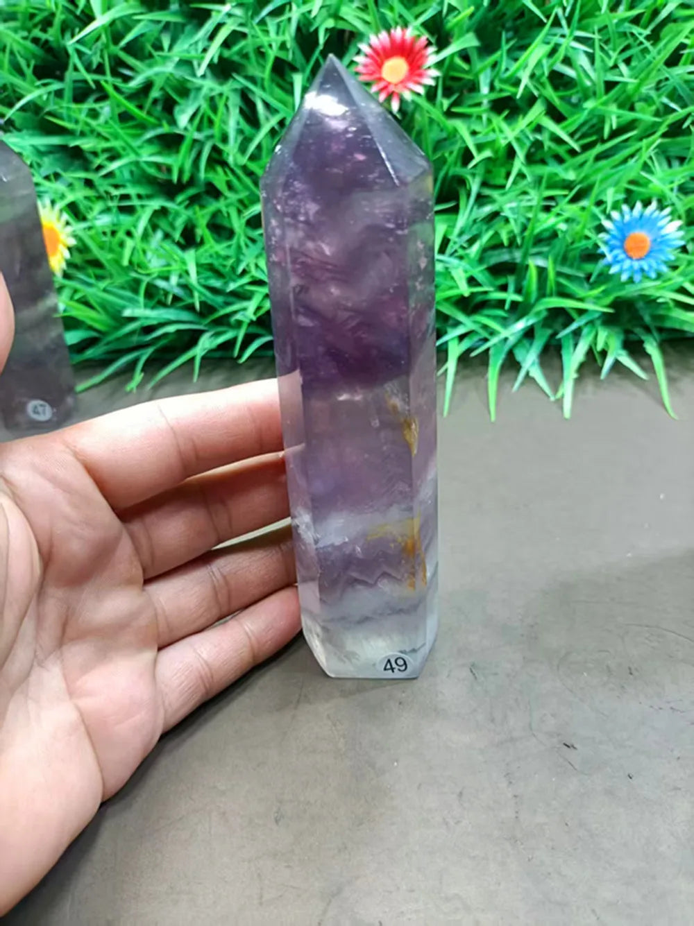 Natural Purple Fluorite Auspicious Cloud Crystal Wand — Healing Magic Wand, Chakra Home Decor