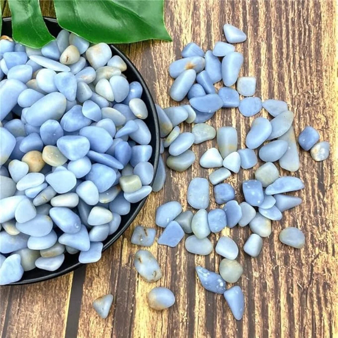 3-12mm Angelite Chips,  Angelite Tumbled Chips, Natural Semi Tumbled Angelite Gemstone Chips, Crushed Mini Crystals, Undrilled
