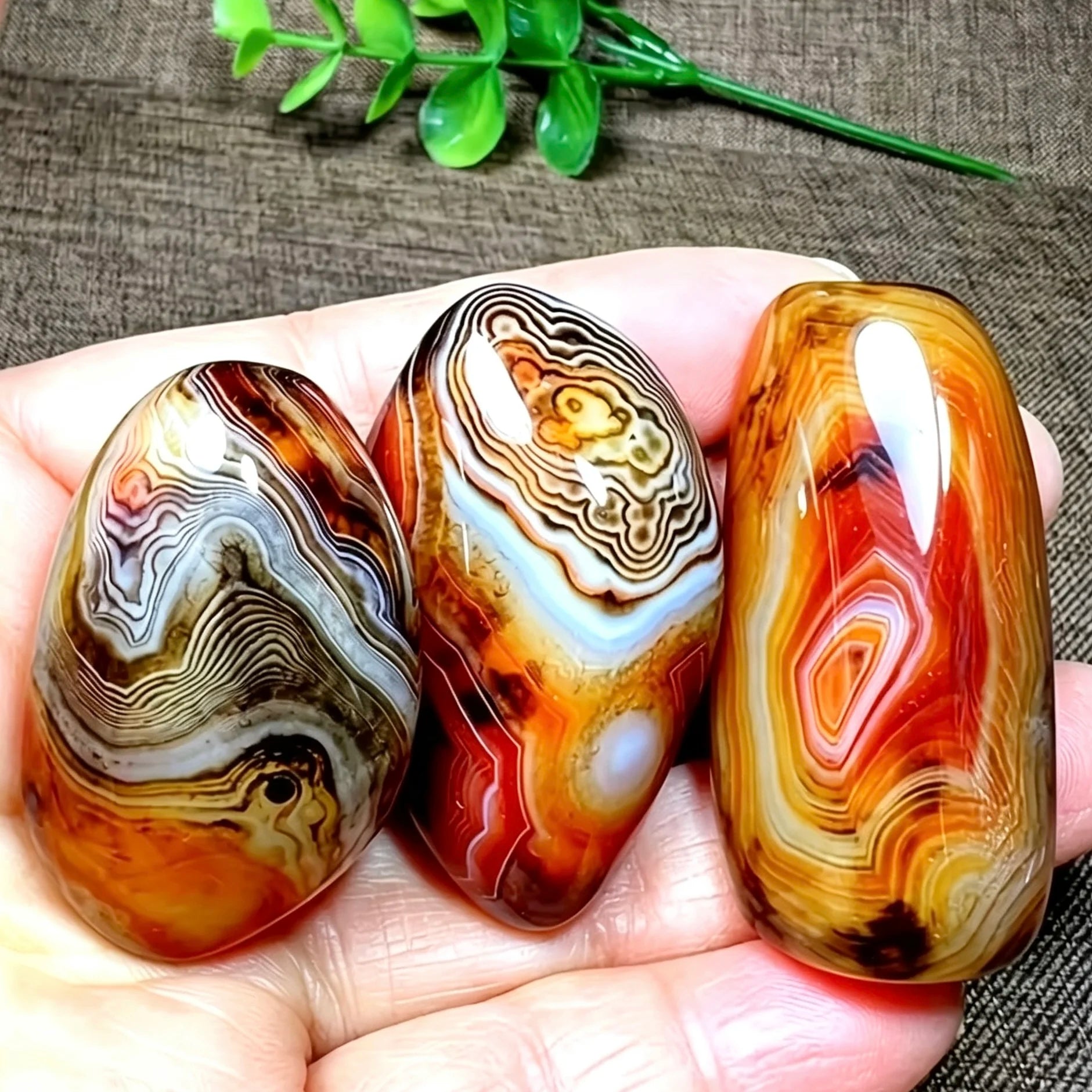1pc Natural Colorful Silk Agate Sardonyx Palm, Hand-shaped Piece Quartz, Banded Healing Crystal, Gift For Friends, Reiki Home De