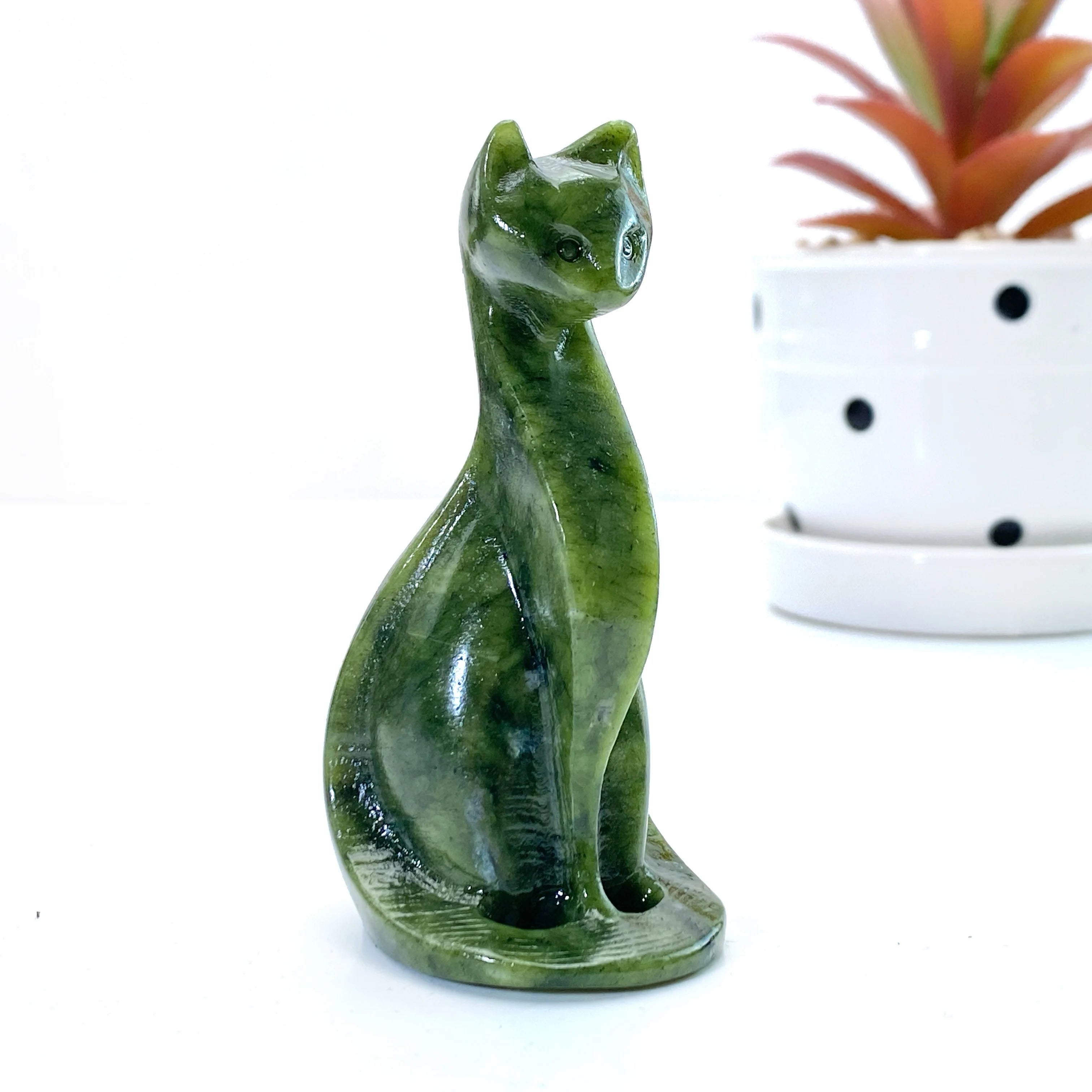 1PC Xiuyan Egyptian cat Carving Decoration for Home Festival Easter Christmas Halloween Graduation Gift