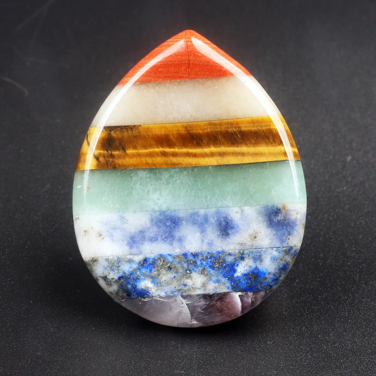 7 Chakra Palm Stone Set – Natural Crystal Worry Thumbstone