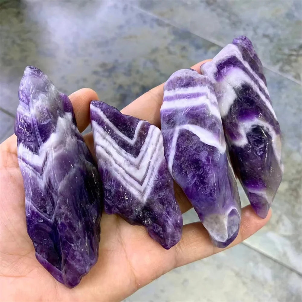 Natural Crystal Rough Stone Raw purple Mineral Irregular Dream Amethyst Chevron rocks For fengshui decorations