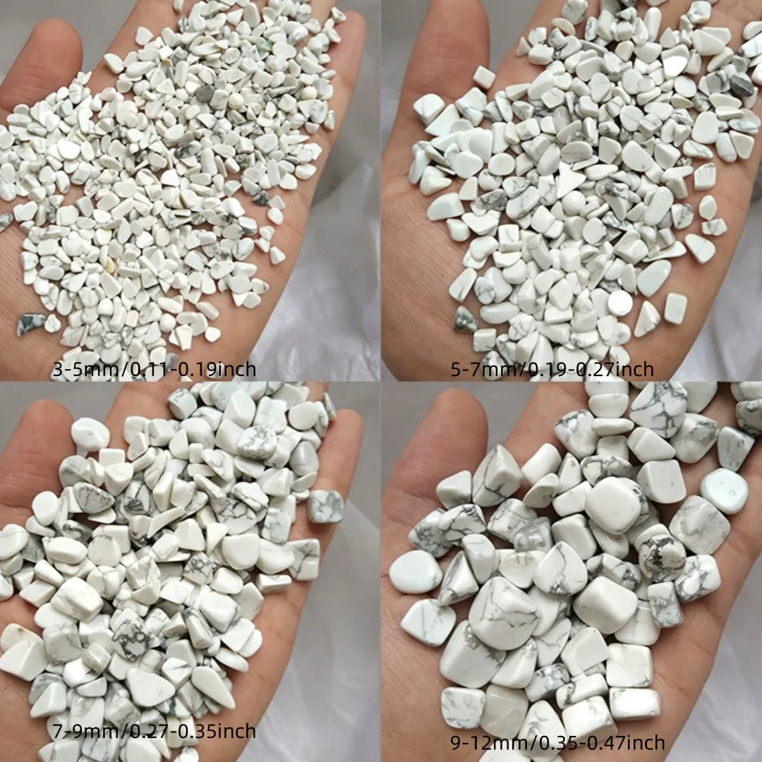 3-12mm Natural Crushed Howlite Crystal Tumbled Chips, Gemstone chips, natural white howlite, White Howlite Gemstone Chips