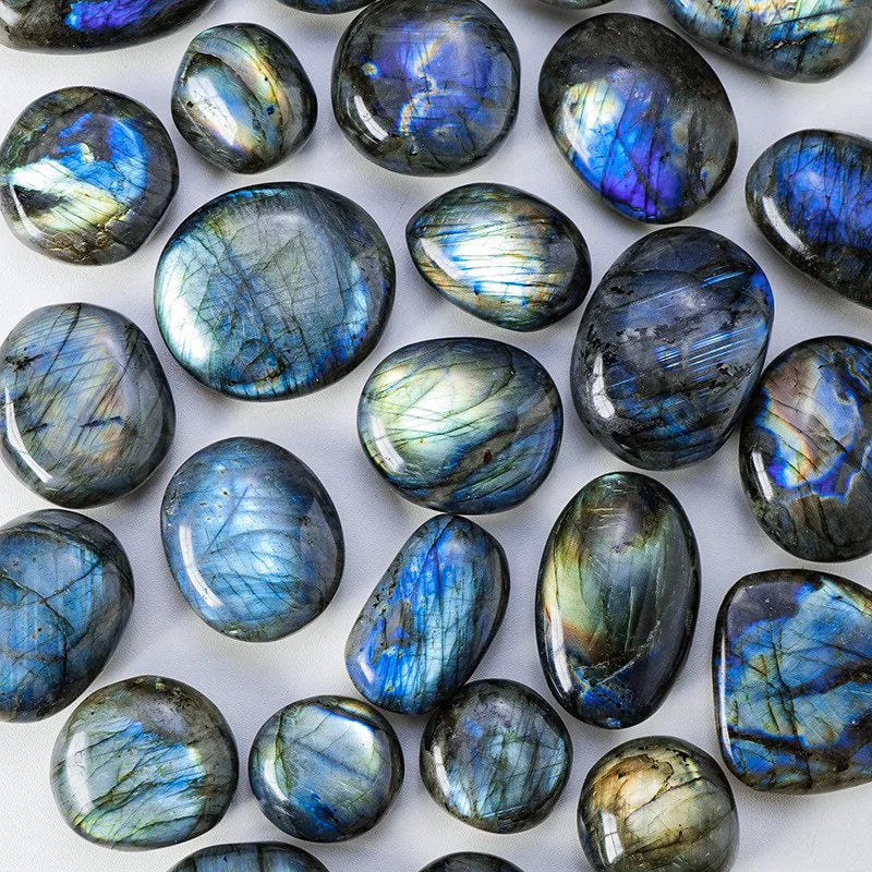 Labradorite Plaything Blue Moonstone Crystal Rough Stone Mineral Specimen Natural Stone Home Decor Ornament