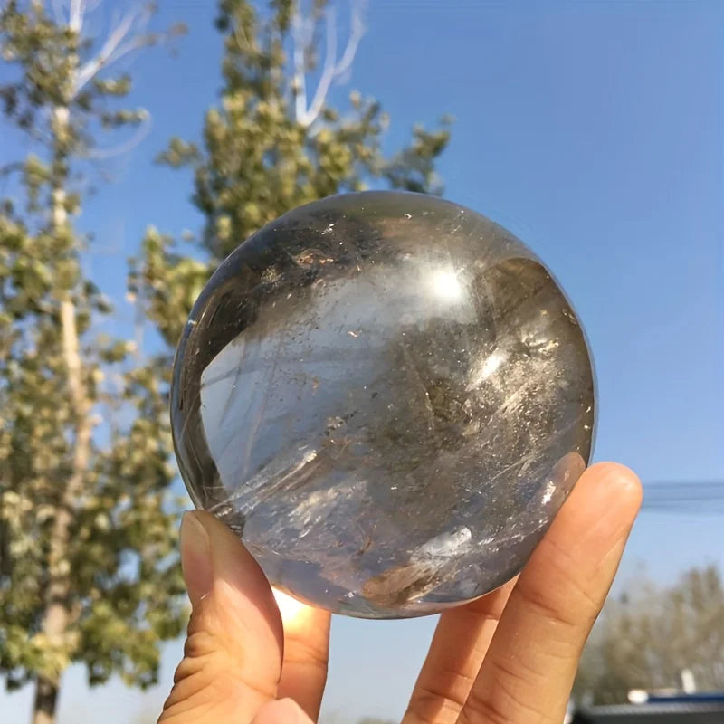 8-8.5cm Transparent Rainbow Smoky Quartz Sphere , Powerful Healing Crystal , Yoga & Divination Tool ,Sweet Valentine’s Gift