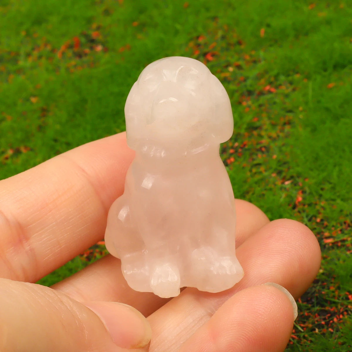 Black Obsidian Dog Figurine, Natural Stone, Hand Carved Jade Mini Puppy, Crystal Craft, Chakra, Home Decor, 1.5"