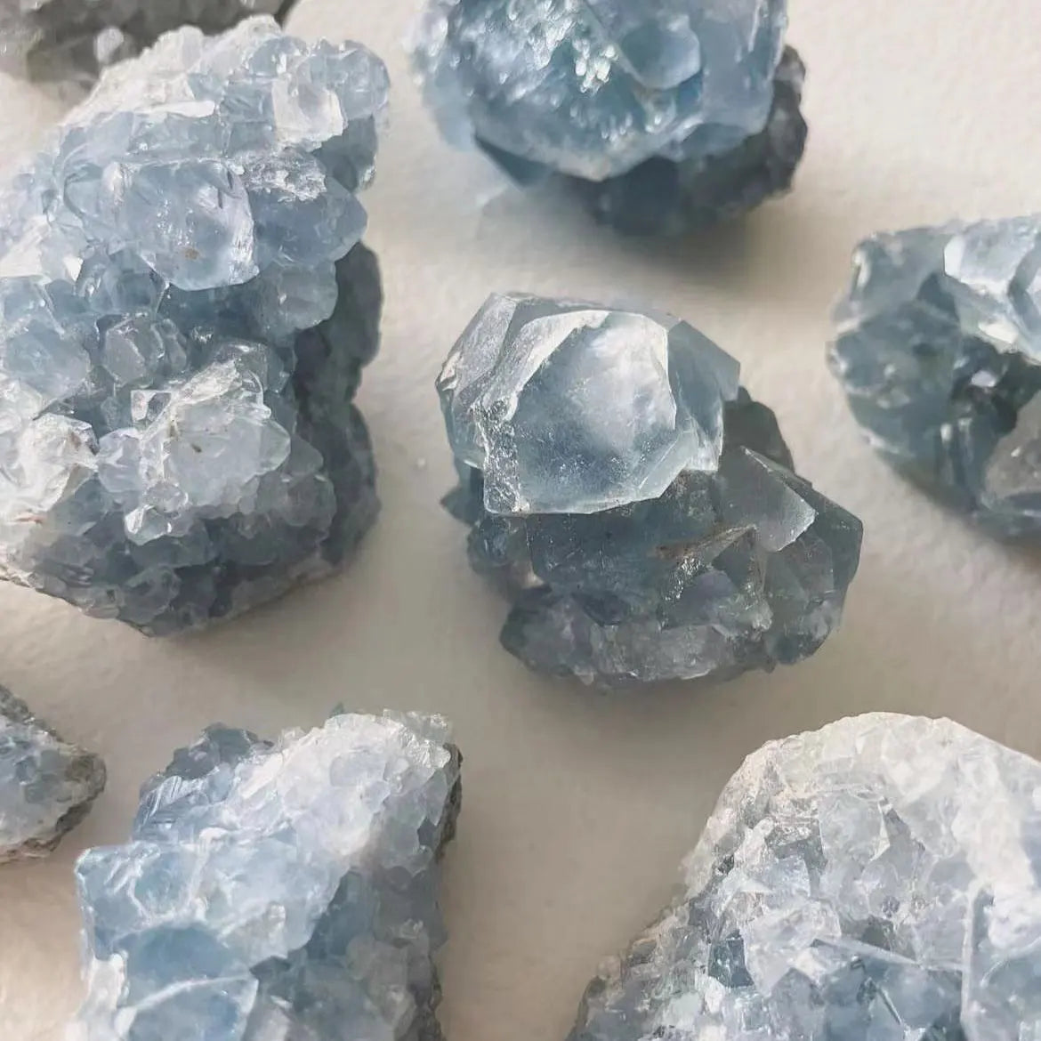 1pc Natural Celestite Crystal Raw Druzy Cluster Sky Blue Geode Rough Mineral Blue Celestite Geode Celestite Raw Crystals Healing