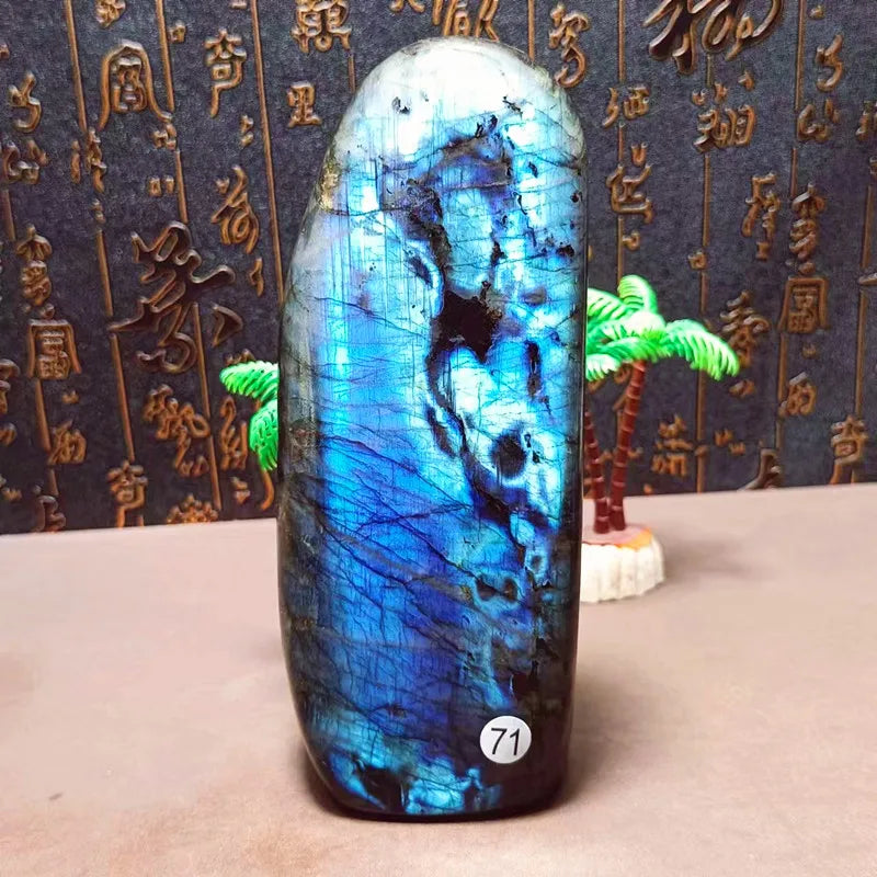 Natural Labradorite Crystal Pendant — Blue Flash Reiki Raw Stone, Chakra Quartz Ornament