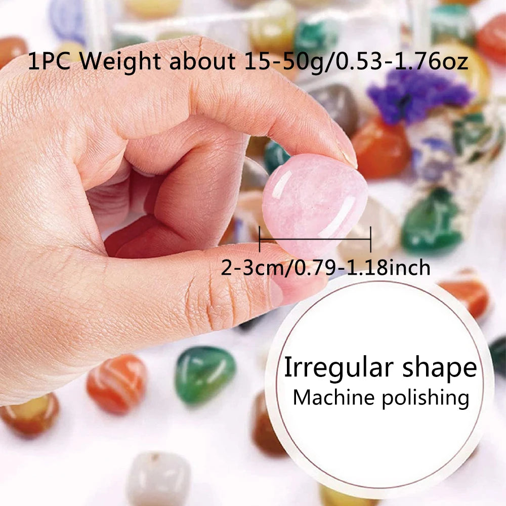 Natural Crystal Rolling Stone 2-3cm Gravel Tumbled Stone Healing Crystal Topaz Polished Rolling Stone Aquarium flowerpot Decorte