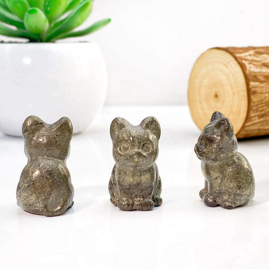 Random 1PC Pyrite Cat Carving,Stone Collections,Excellent Gifts,Family And Friends Gift,DIY Decoration,Room Decoration