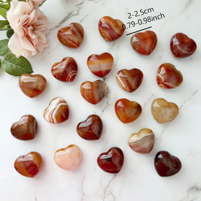 2pcs/5pcs/8pcs Red Agate Crystal Heart,Red Agate Quartz love,Carnelian Quartz Beads,Metaphysical,Pendant,Crystal decor,Crystal