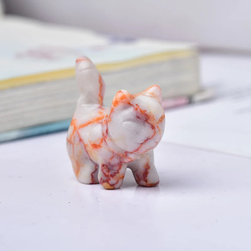 Opal Ruby Kitten Cute Gift Home and Decoration Room Decor Natural Stone Crystals Crystal Aquarium Quartz Stones Witchcraft