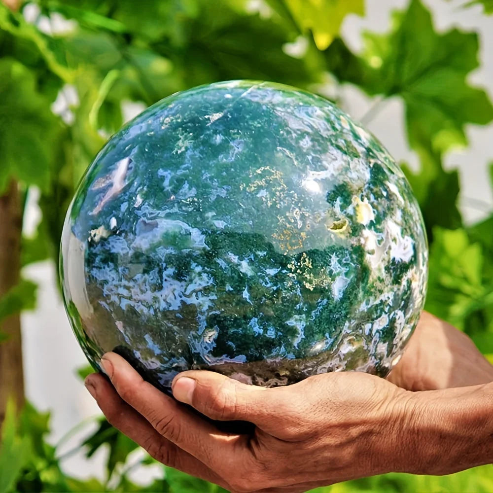 Bohemian-style natural seaweed agate ball - a high-end crystal ball, a unique gift recommendation.