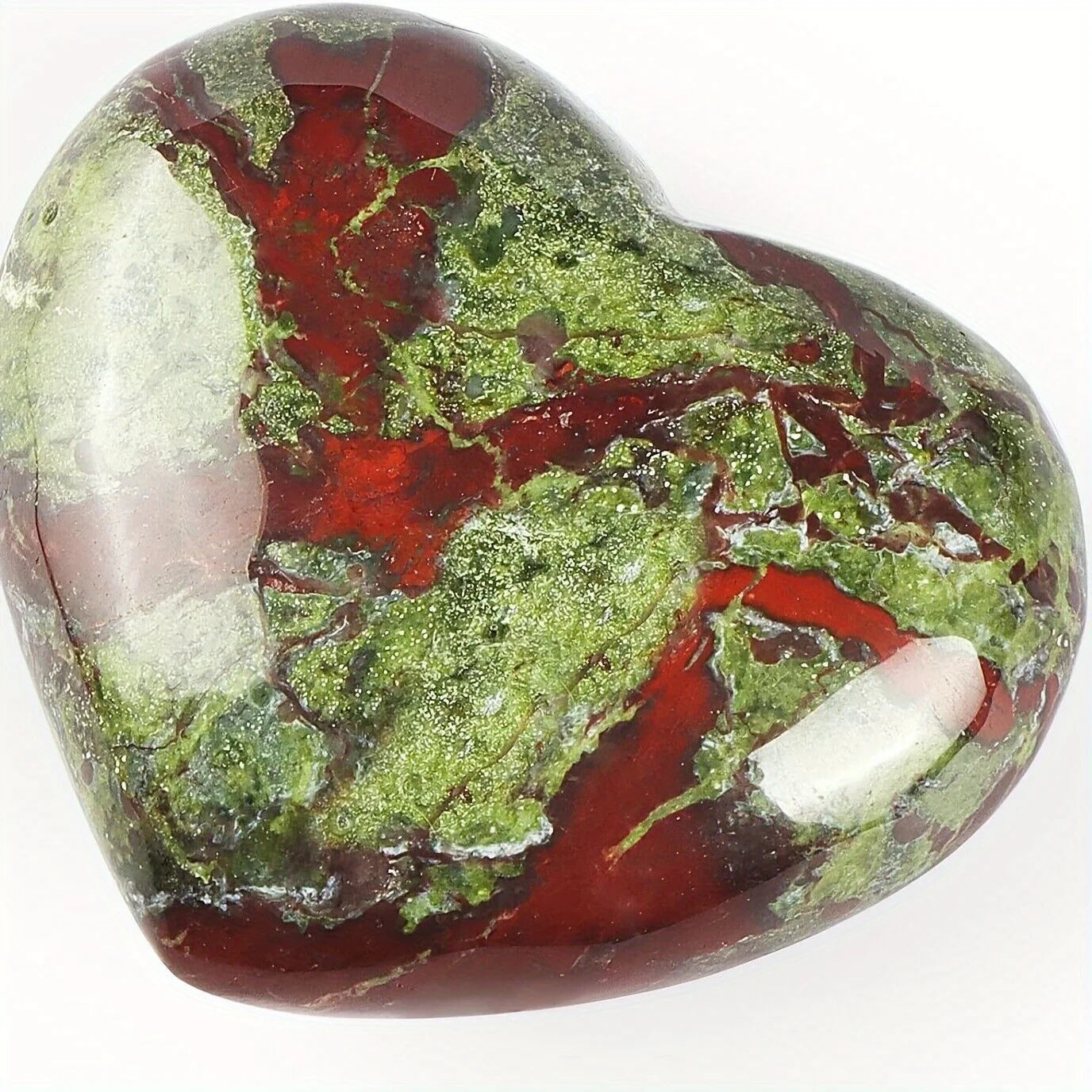 Natural Dragon Bloodstone Longevity Quartz Mineral Heart Shape Special Jewelry Ornament Decoration