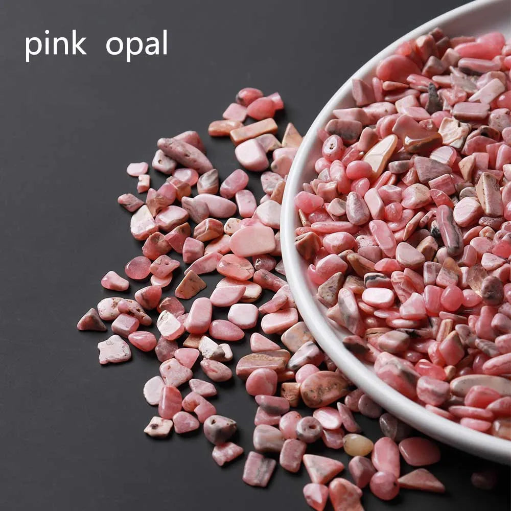 50g/Bag Natural Irregular Crystal Rose Quartz Rock Tumbled Crushed Stone Healing Reiki Gravel Garden And Aquarium Decoration