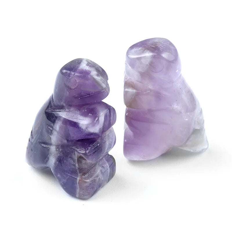 1inch Mini Baby Dinosaur Natural Stone Carved Figurine Healing Crystals Gemstone Statue Cute Animal Carvings Home Office Decor