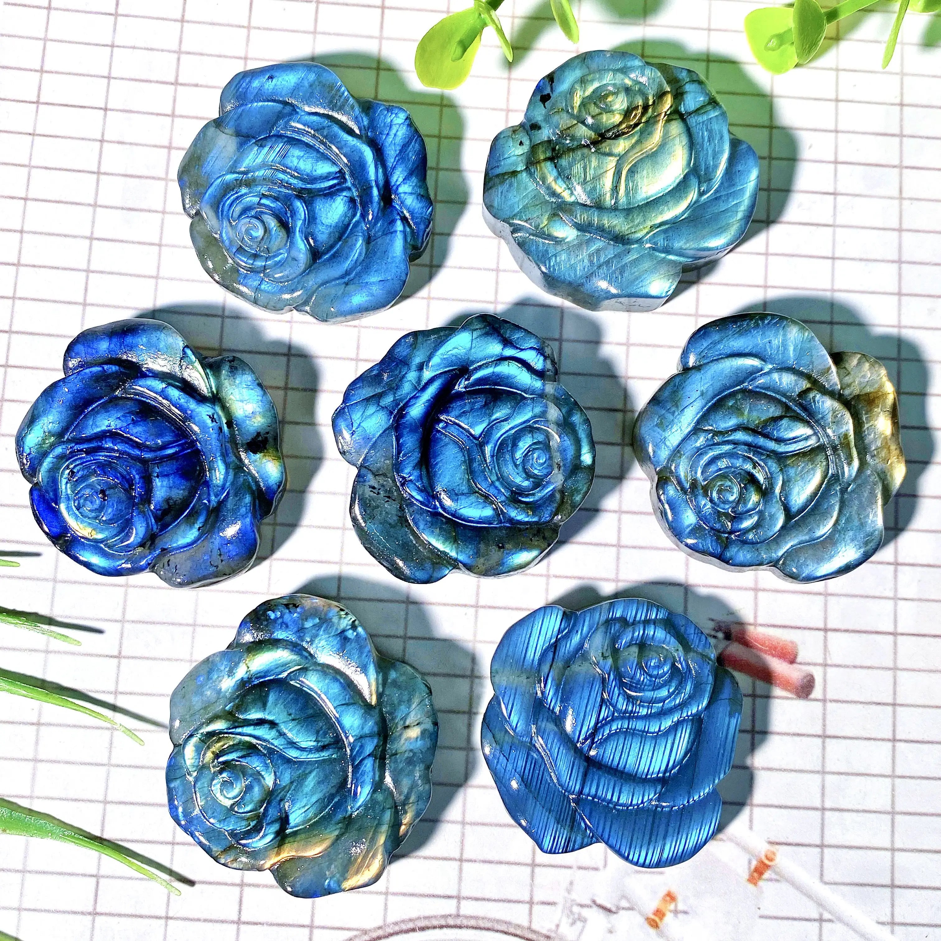 1PC High Quality Labradorite Rose Natural Crystal Carving,Gemstone Jewelry,Glitter, Healing crystal, Birthday gift,Tiger Eye