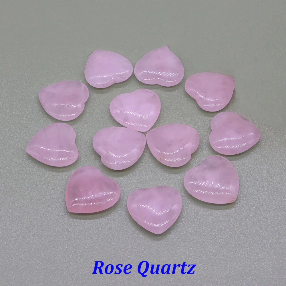 20mm Heart Shape love Natural Crystal Amethyst Rose Quartz Mineral Healing Gemstone Chakra Stone Home Decoration Valentine Gift