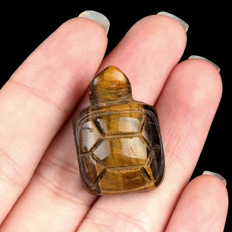 Mini Tortoise Crystal Stone Ornaments Carving Rose Quartz Aventurine Healing Energy Stone Home Decoracion Daily 18x27mm 1PC
