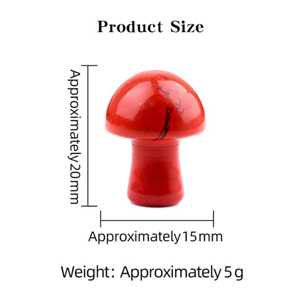 20mm Mushroom Ornament Natural Stone Crystal Healing Mineral Polished Gemstone Crafts Home Meditation Decoration Gift 3/10/20pcs