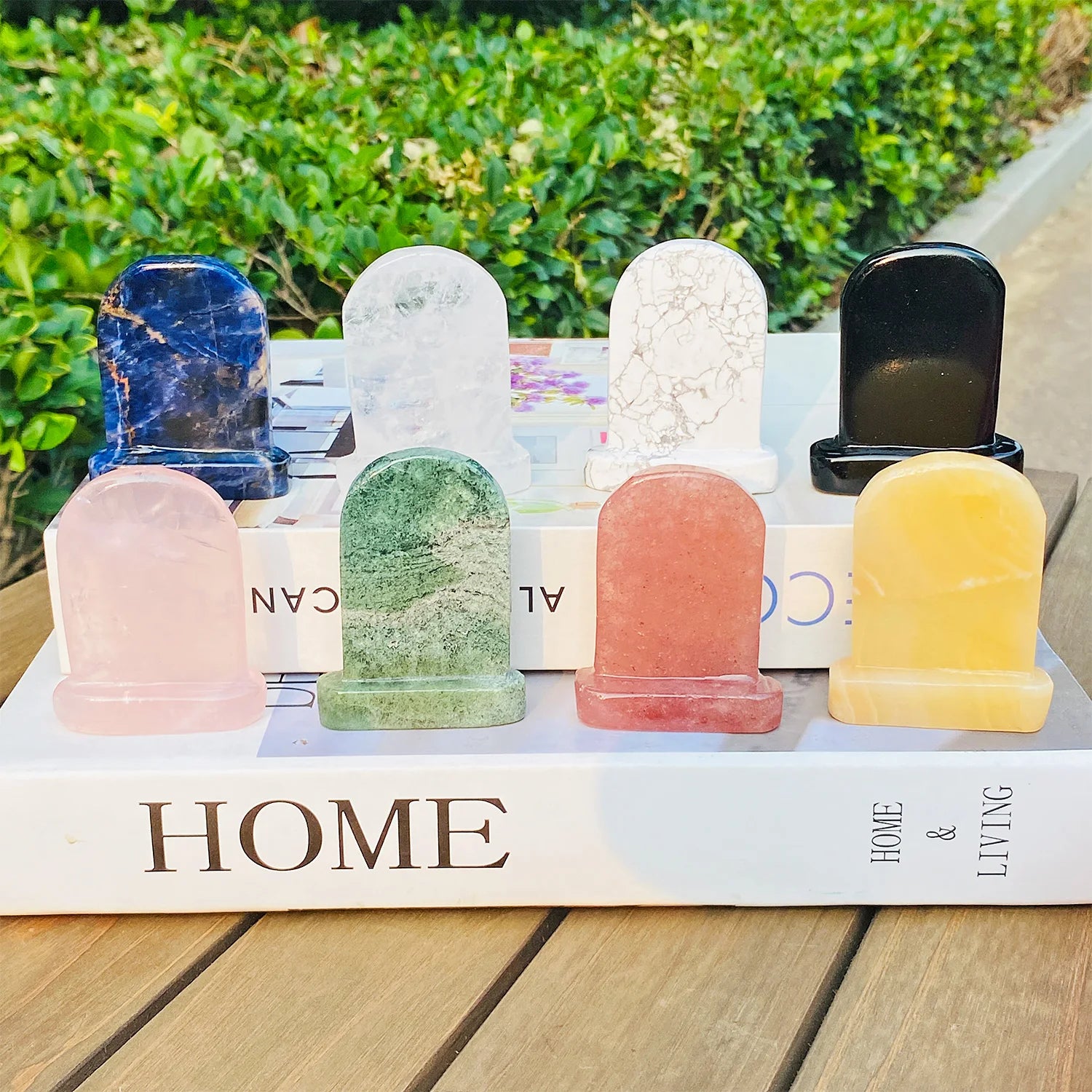 1pc Natural Crystal Tombstone Carving, Perfect Halloween Party Decoration, Ornaments DIY Accessories, Crystal Reiki Handmade Cra
