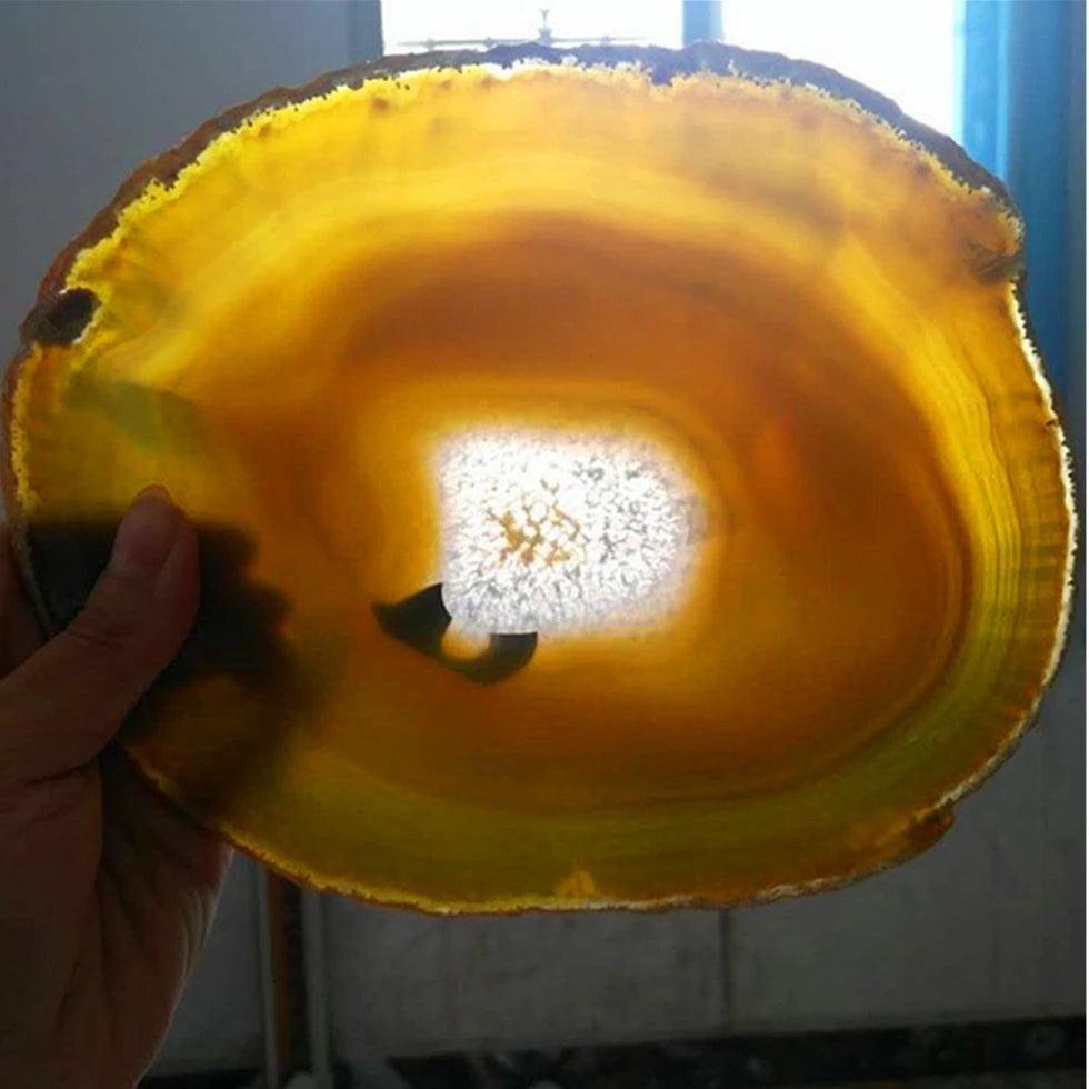 12-20CM Bule Crystal AGATE SLAB Geode Slice Mineral Coaster Healing Reiki Decoration