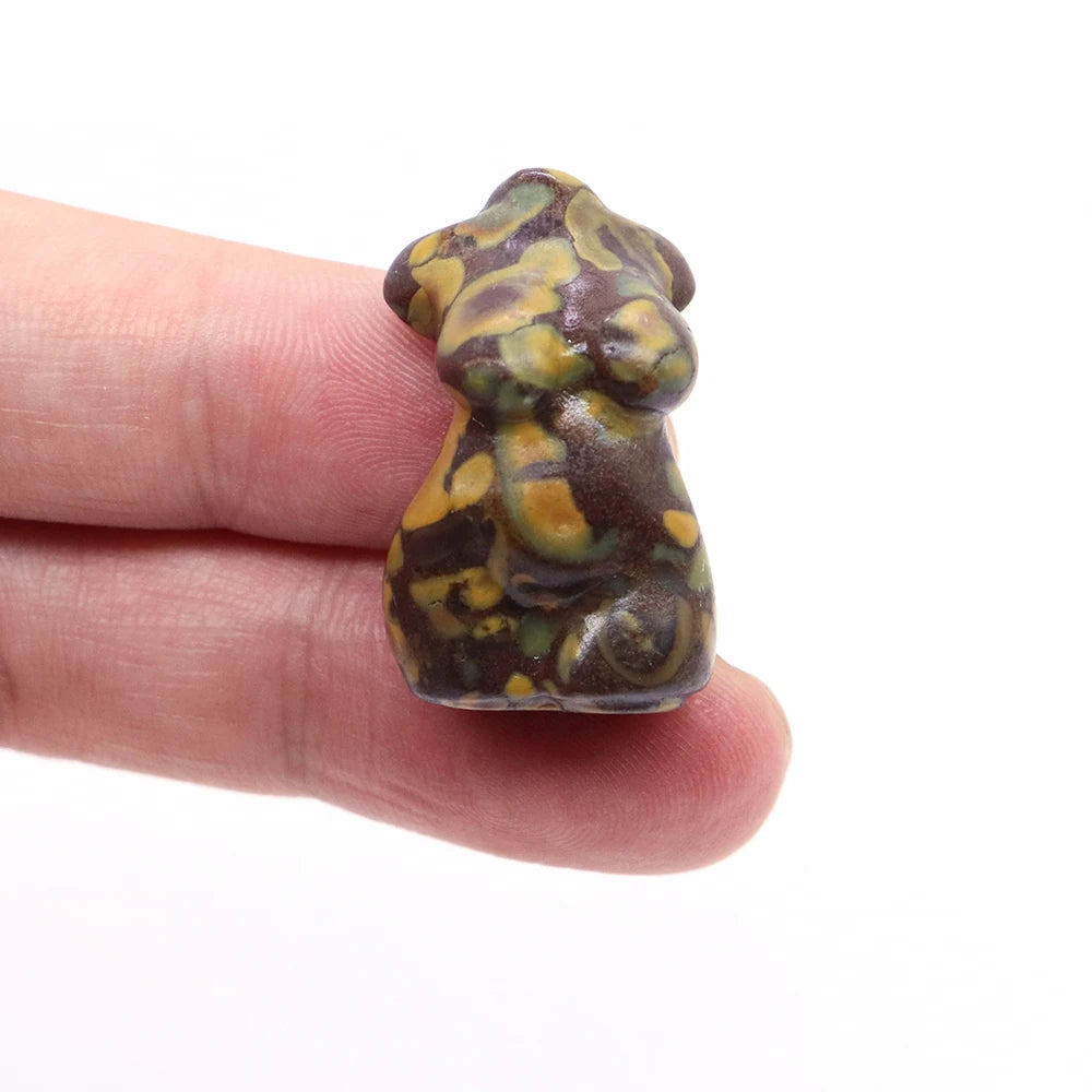 30mm Plump Women Figurine Reiki Healing Crystal Model Statue Natural Stone Home Decor Ornament Sexy Creative Craft Birthday Gift
