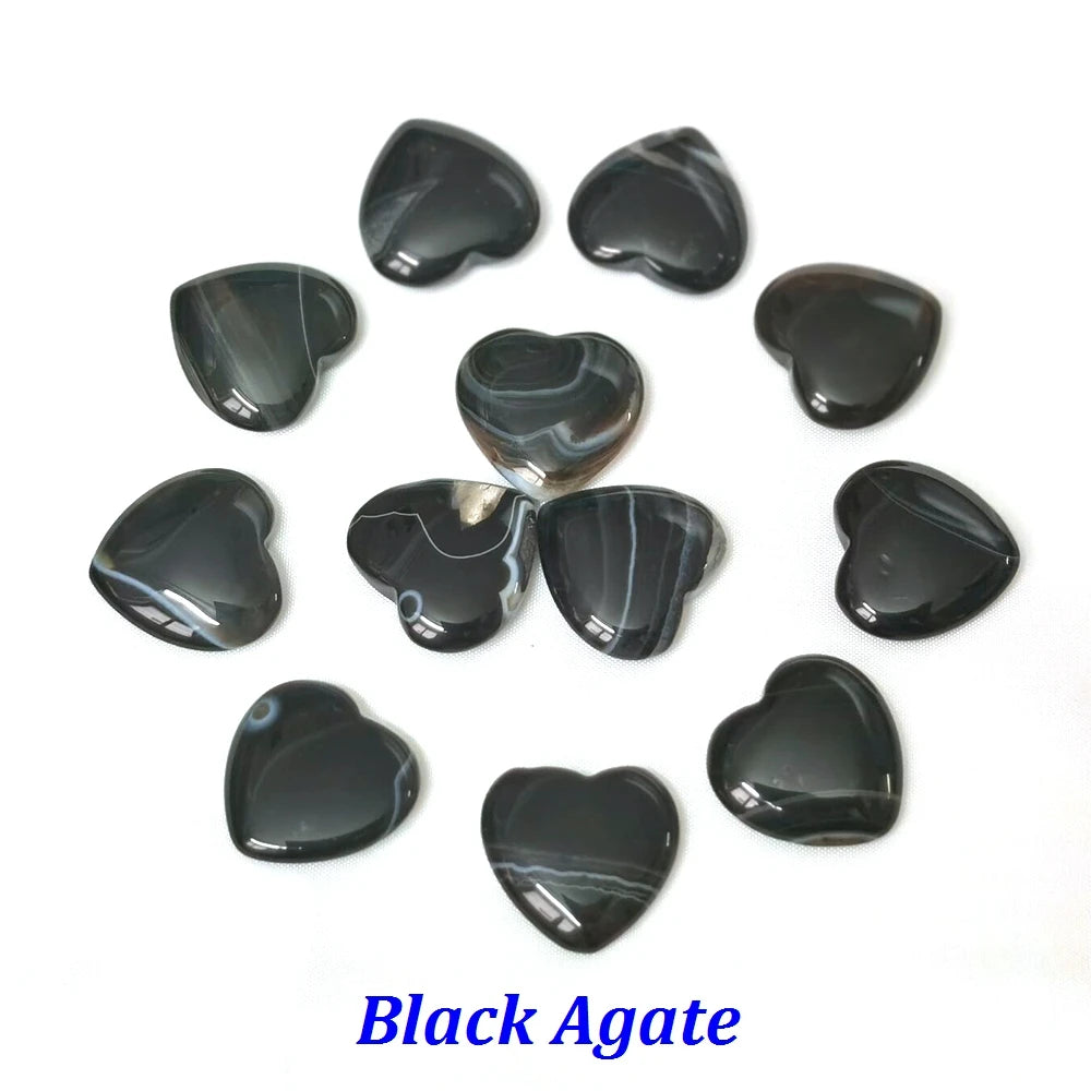 20mm Heart Shape love Natural Crystal Amethyst Rose Quartz Mineral Healing Gemstone Chakra Stone Home Decoration Valentine Gift