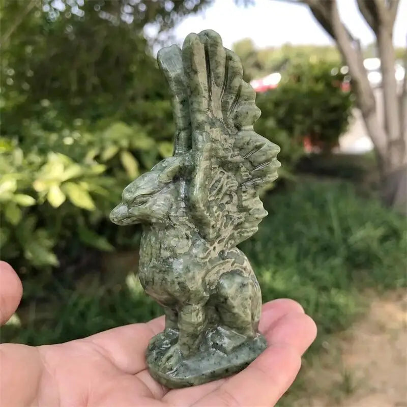 Natural Crystal Quartz Griffin Carving Polished Animal Powerful Statue For Home Decoration Gift 1PCS