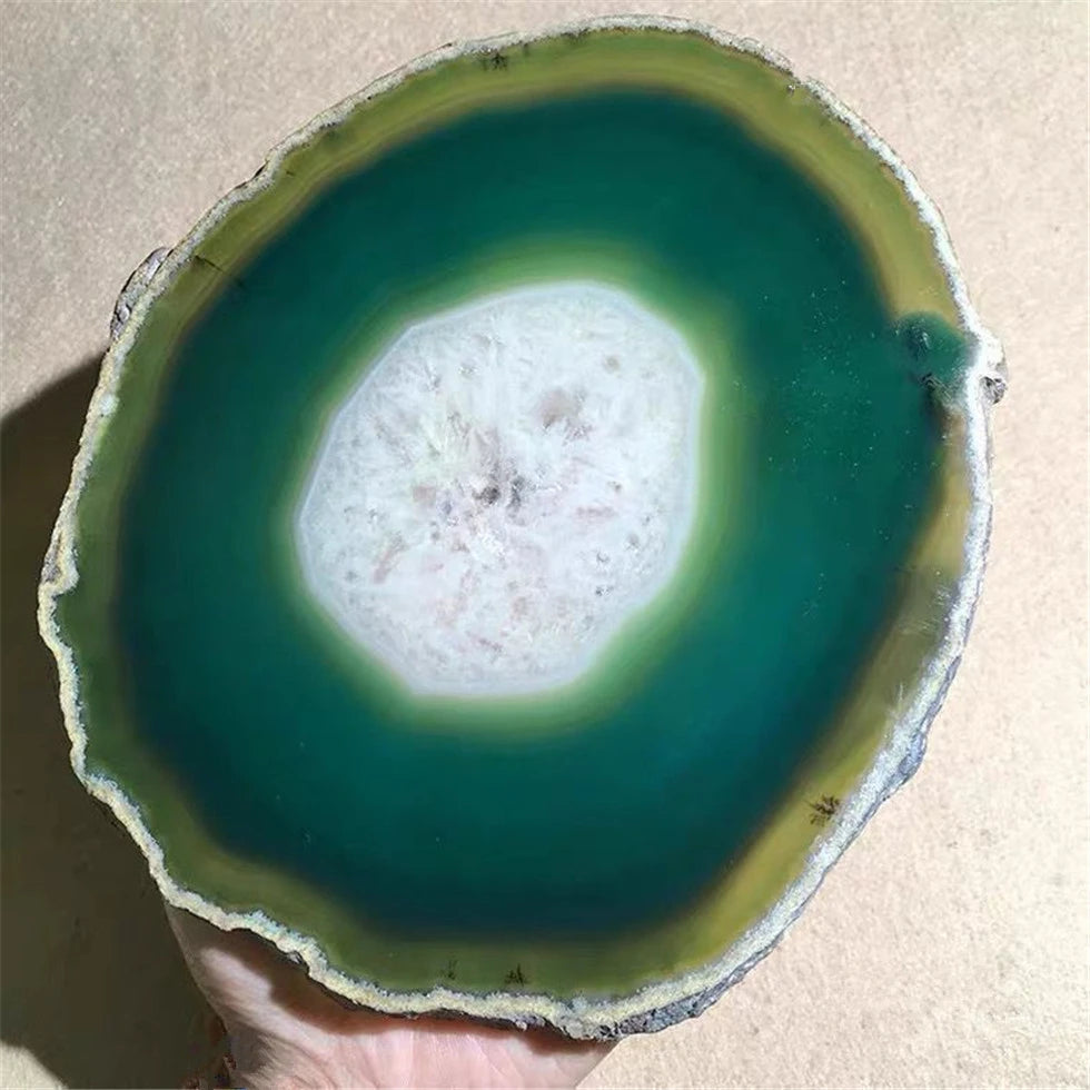 12-20CM Bule Crystal AGATE SLAB Geode Slice Mineral Coaster Healing Reiki Decoration