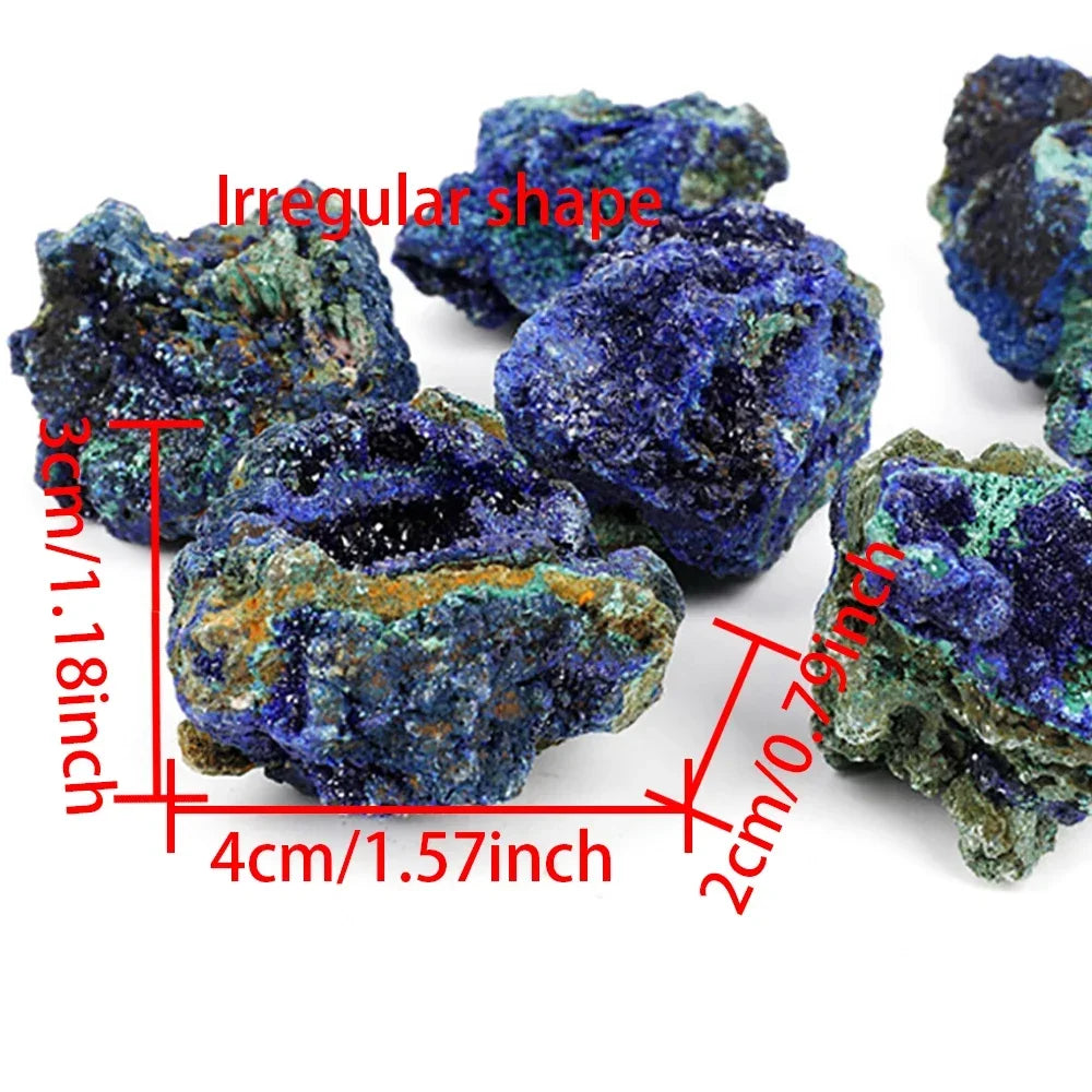 Natural Azurite Malachite Symbiotic Stone Geode Crystal Mineral Specimen Reiki Healing Stone Decoration Crafts Collectible