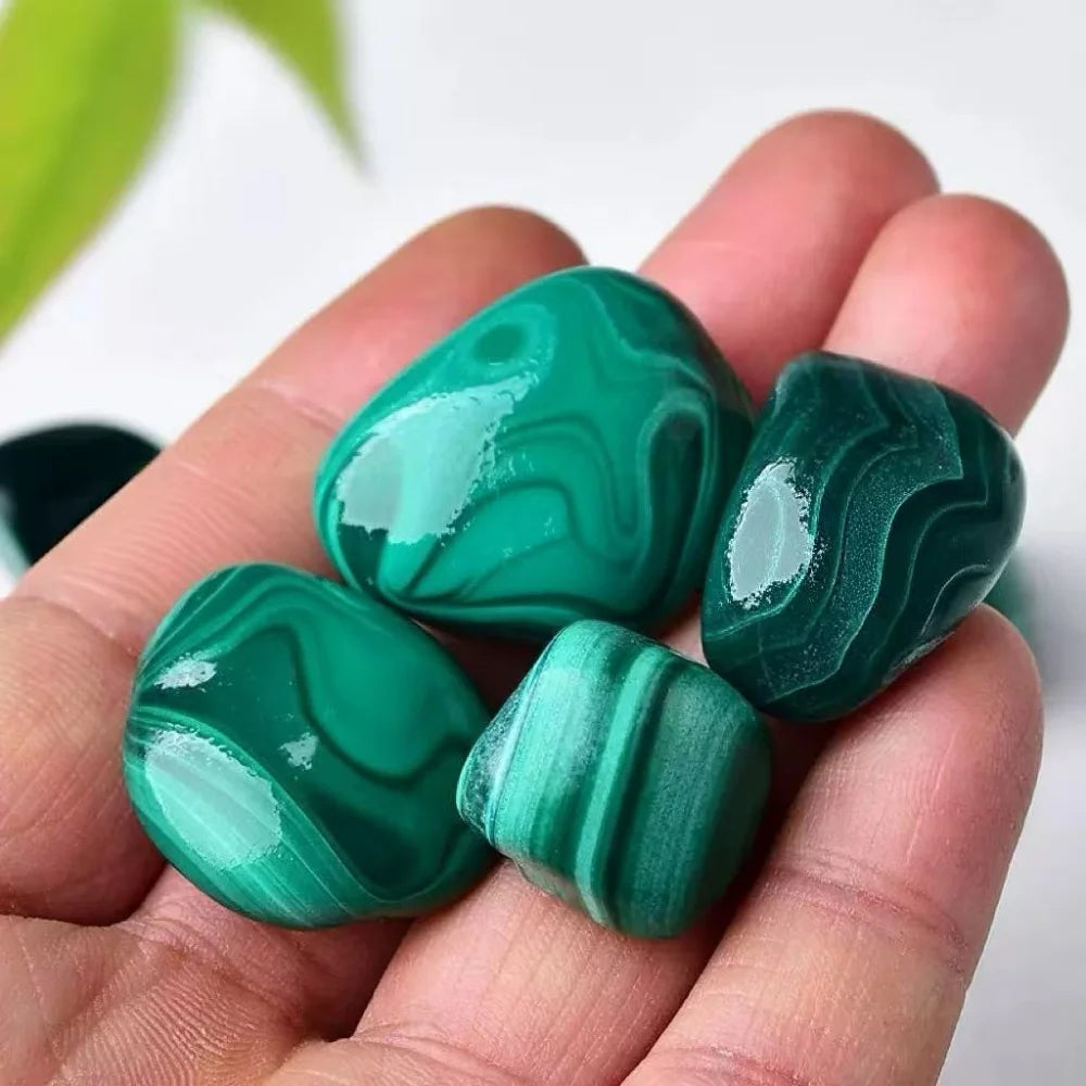 Natural Malachite Tumbled Stone Crystals Irregular Shape Energy Raw Original Mineral Specimen Palmstone Witchcraft Healing Stone