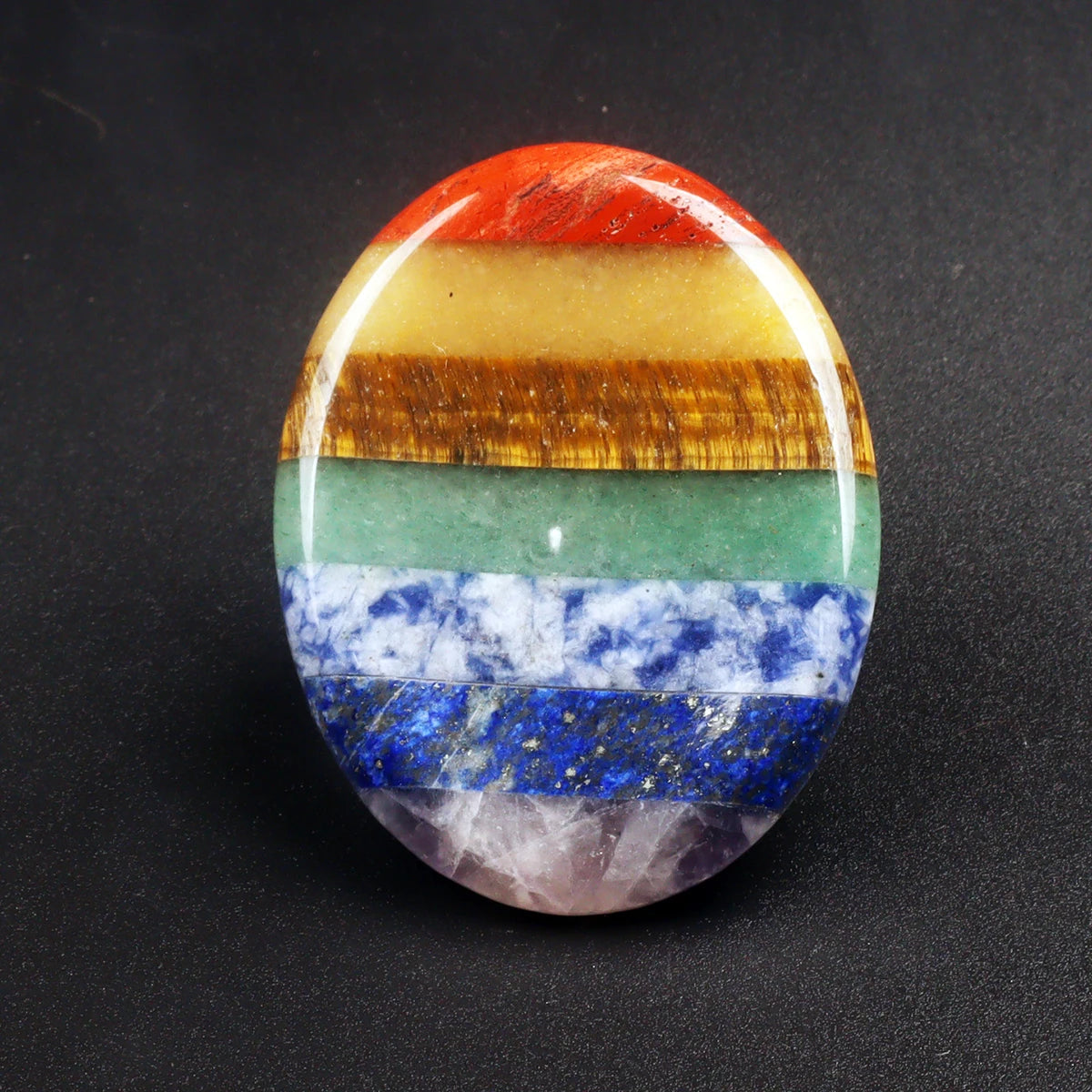 7 Chakra Palm Stone Set – Natural Crystal Worry Thumbstone