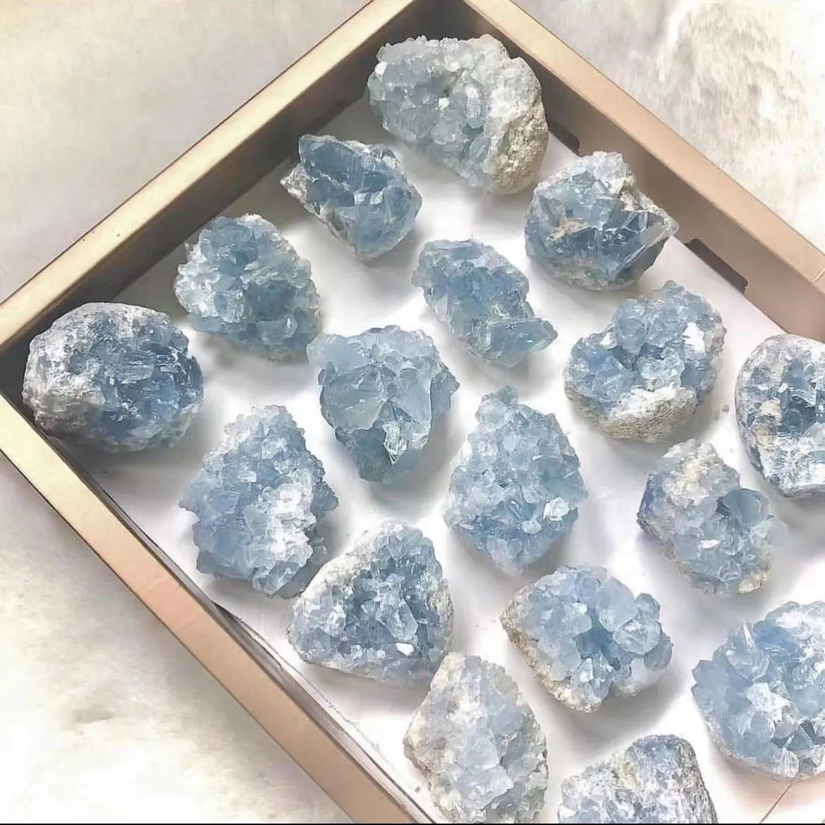 1pc Natural Celestite Crystal Raw Druzy Cluster Sky Blue Geode Rough Mineral Blue Celestite Geode Celestite Raw Crystals Healing