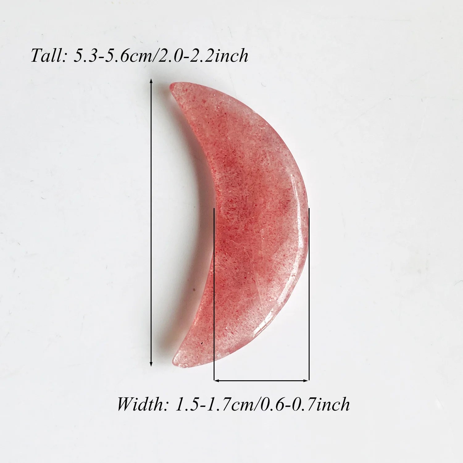1pc Natural Crystal Strawberry Quartz Moon Carving，Wholesale Hand Carved 5-6 CM Strawberry Quartz Crystal Moon For Decoration.