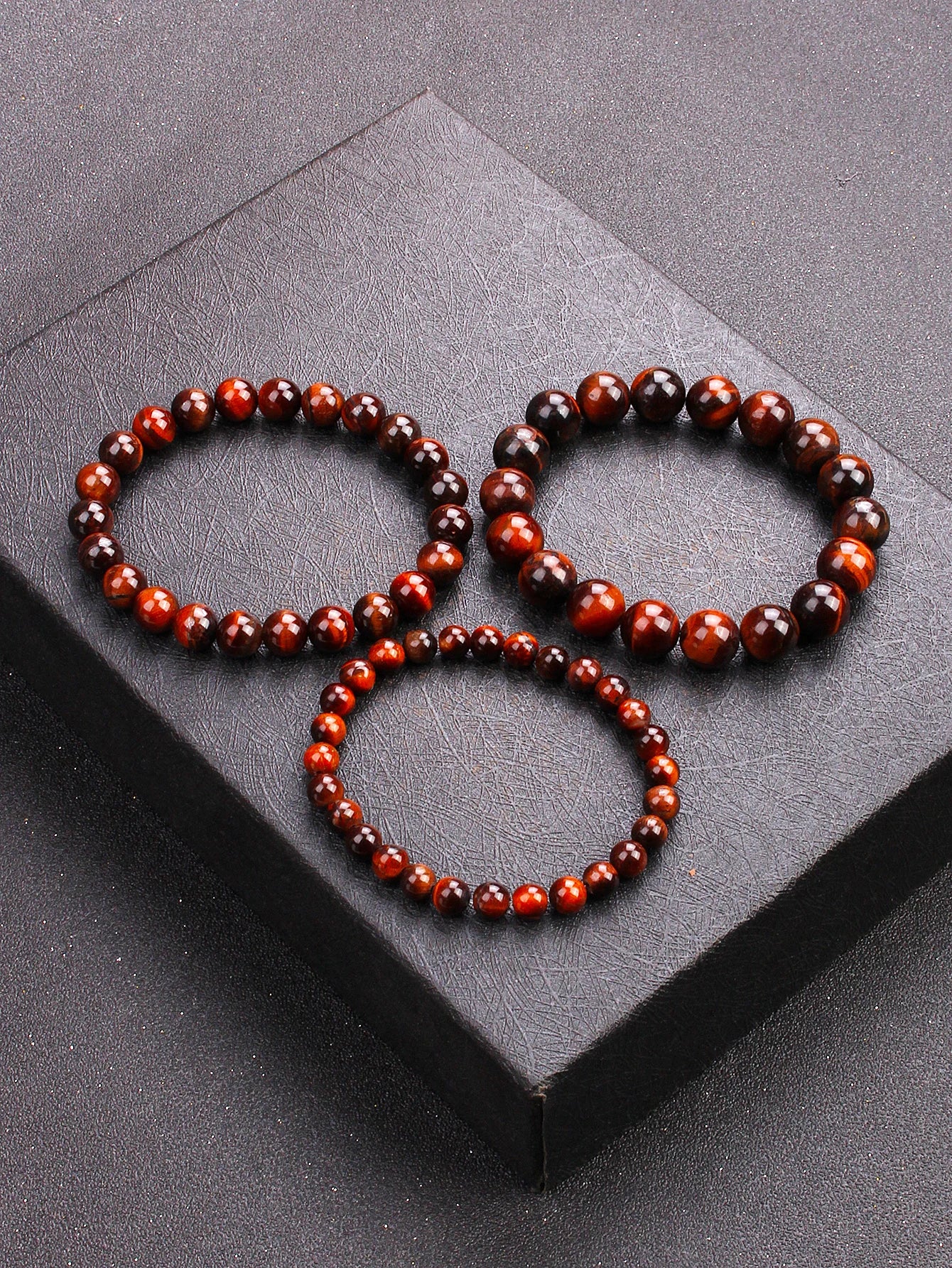 5A+ Lightning Red Tiger Eye Bracelets Men Highest Quality Natural Stone Round Beads Elasticity Rope Bracelets for Women Jewelry